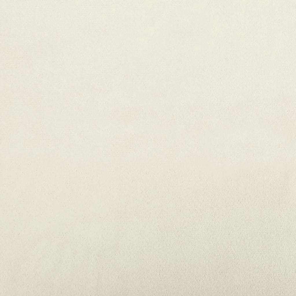 Sofá de 3 lugares com apoio de pés 210 cm veludo cor creme