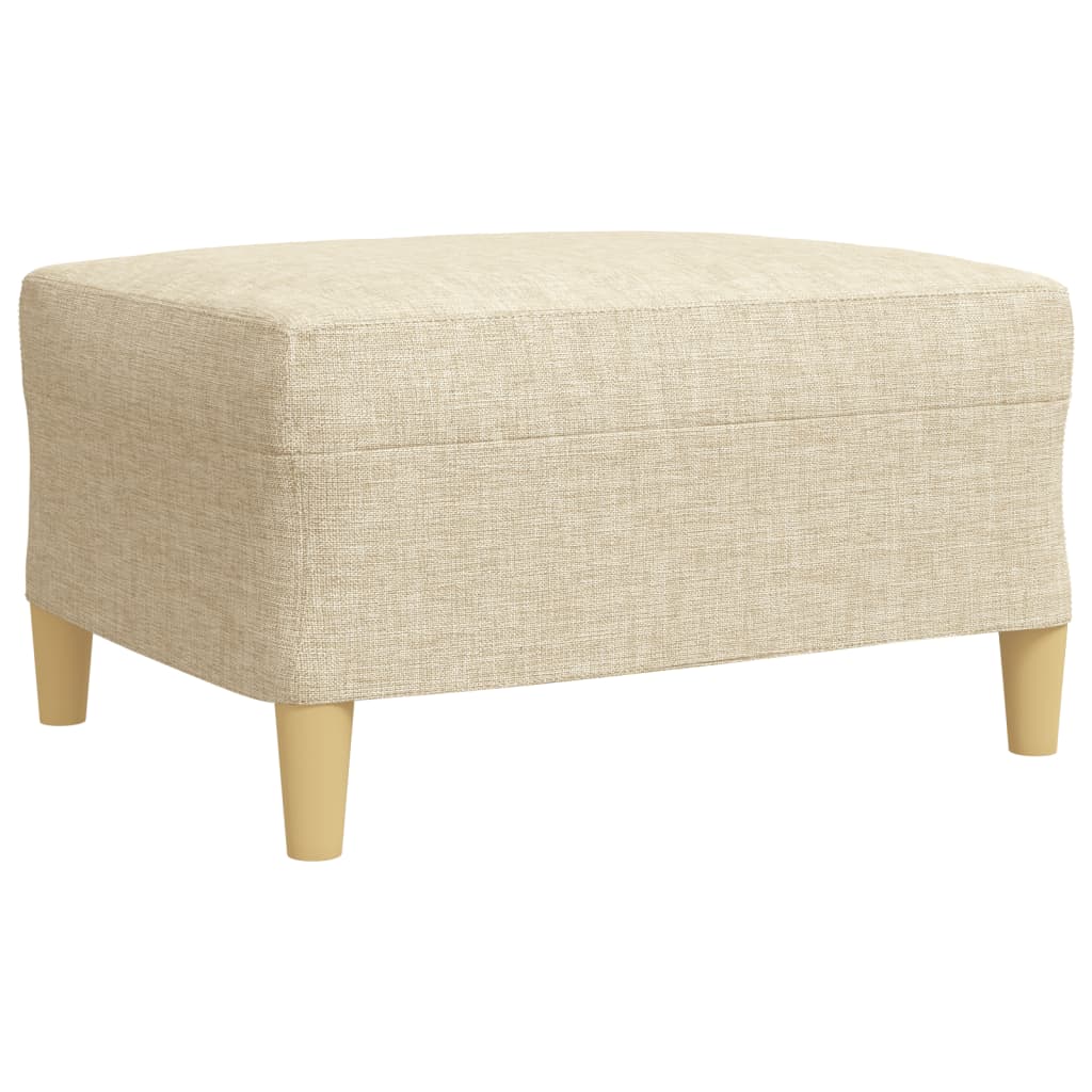 4 pcs conjunto de sofás com apoio de pés tecido cor creme