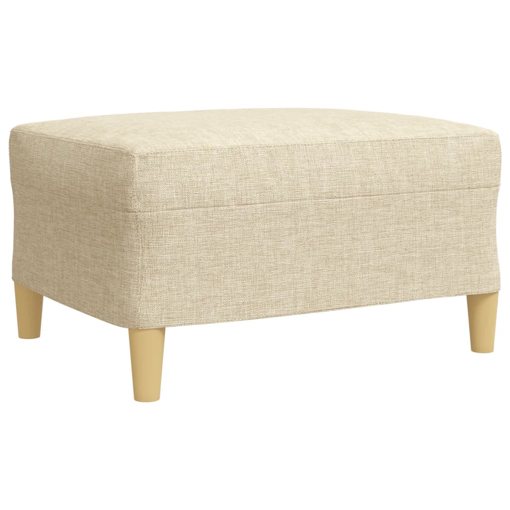 4pcs conjunto sofás c/ almofadões/apoio pés tecido creme