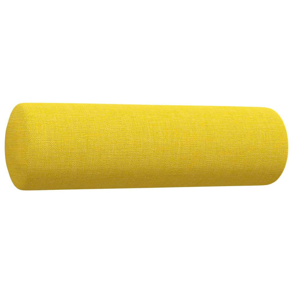 4pcs conjunto sofás c/almofadões/apoio pés tecido amarelo-claro