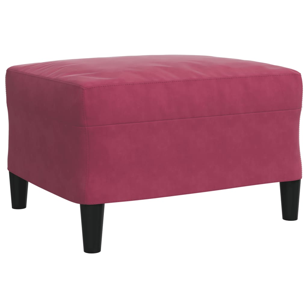 3 pcs conjunto de sofás com almofadões veludo vermelho tinto