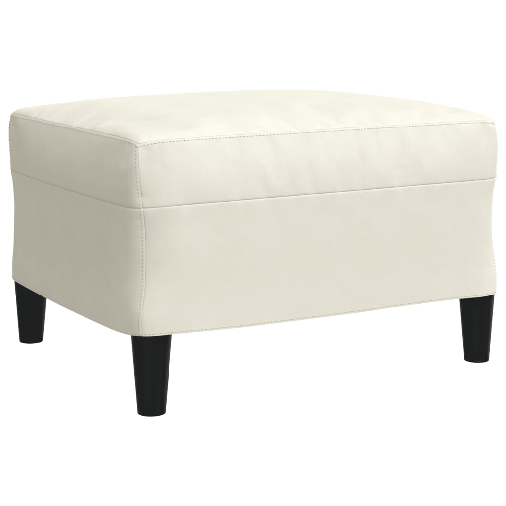 3 pcs conjunto de sofás com almofadões veludo cor creme