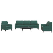 4 pcs conjunto de sofás com almofadões veludo verde-escuro