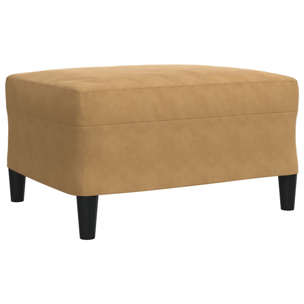 4 pcs conjunto de sofás com almofadões veludo castanho