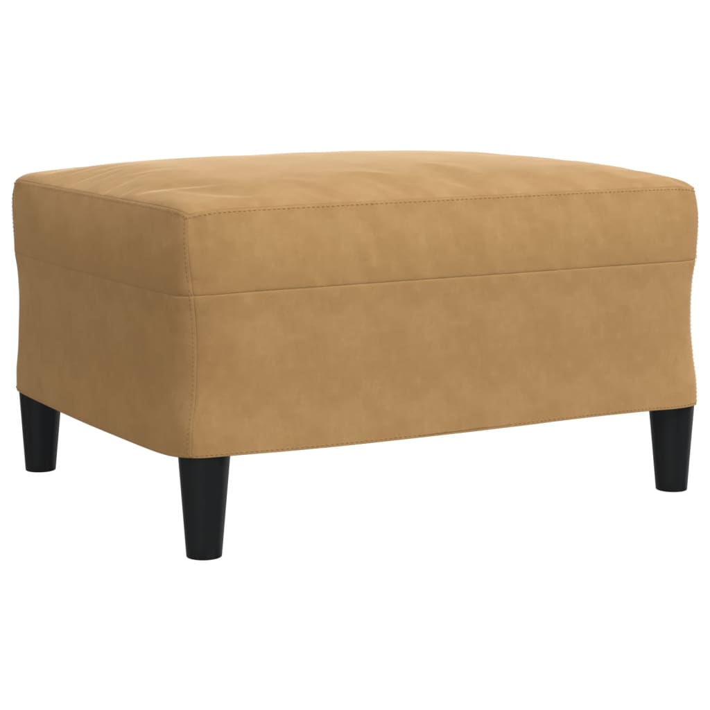 4 pcs conjunto de sofás com almofadões e rolos veludo castanho