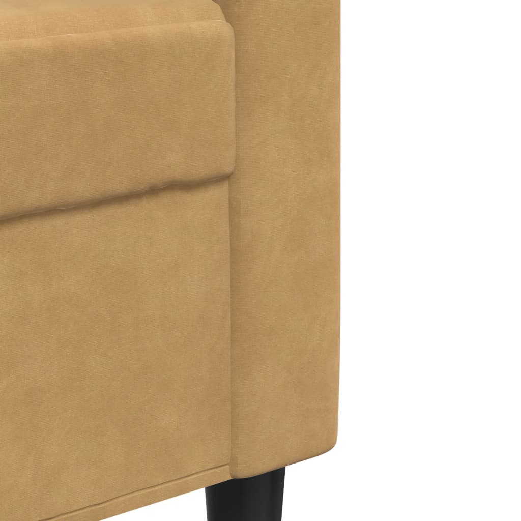 4 pcs conjunto de sofás com almofadões e rolos veludo castanho