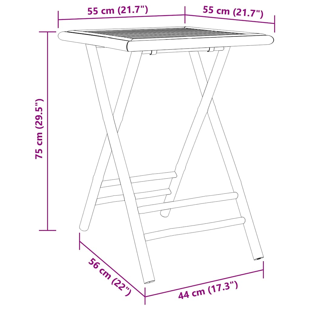 3 pcs conjunto de bistrô em bambu
