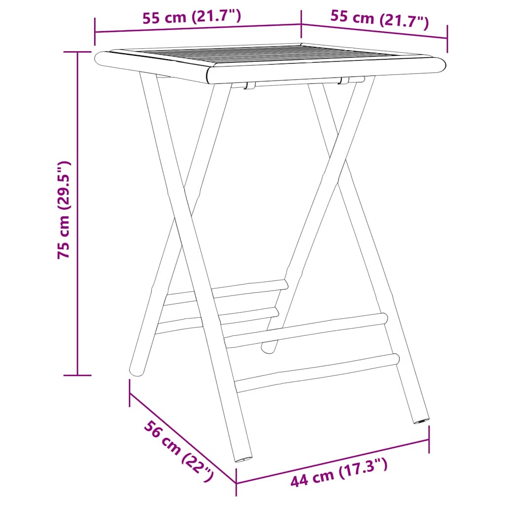 3 pcs conjunto de bistrô em bambu