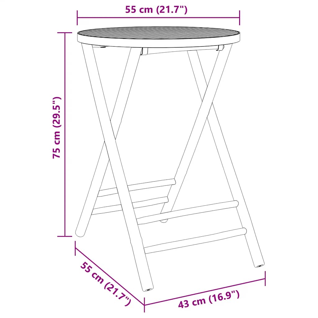 3 pcs conjunto de bistrô em bambu