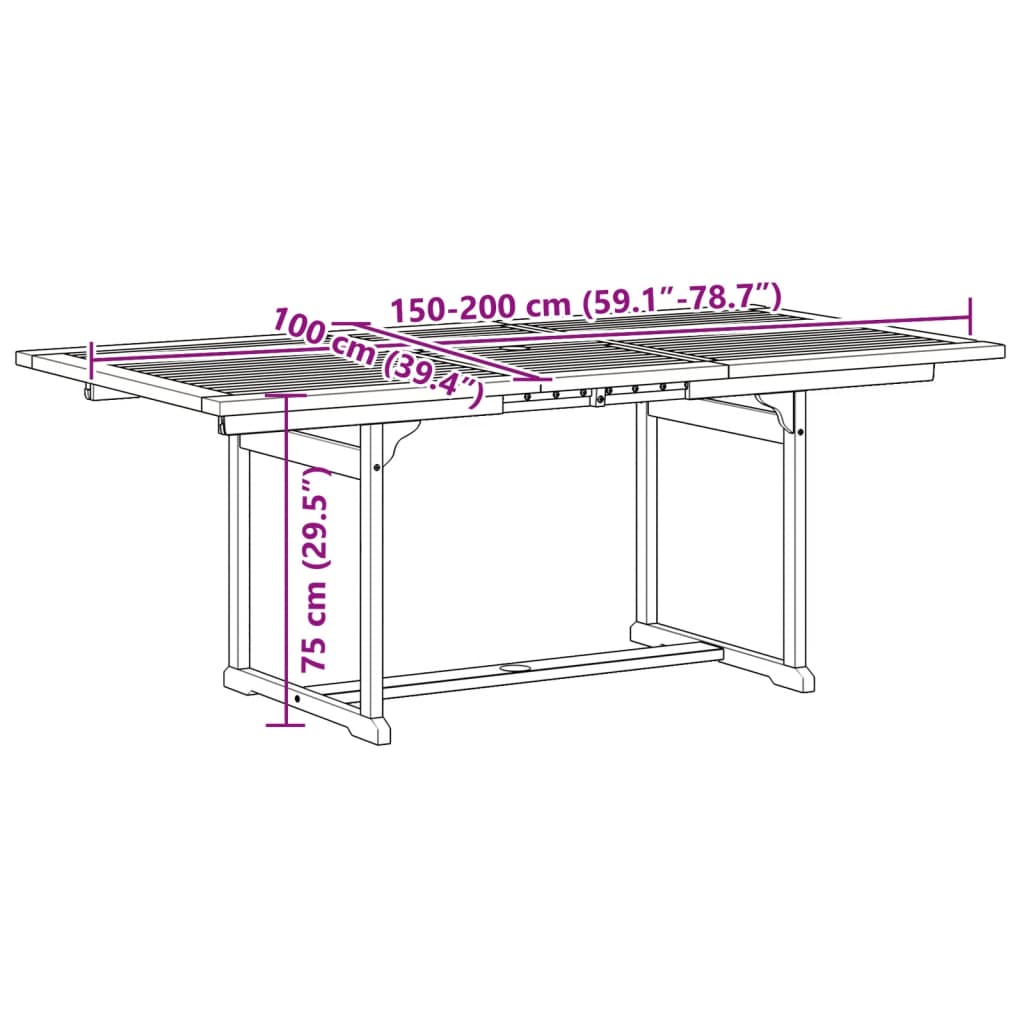 5 pcs conjunto de jantar para jardim acácia maciça e textilene