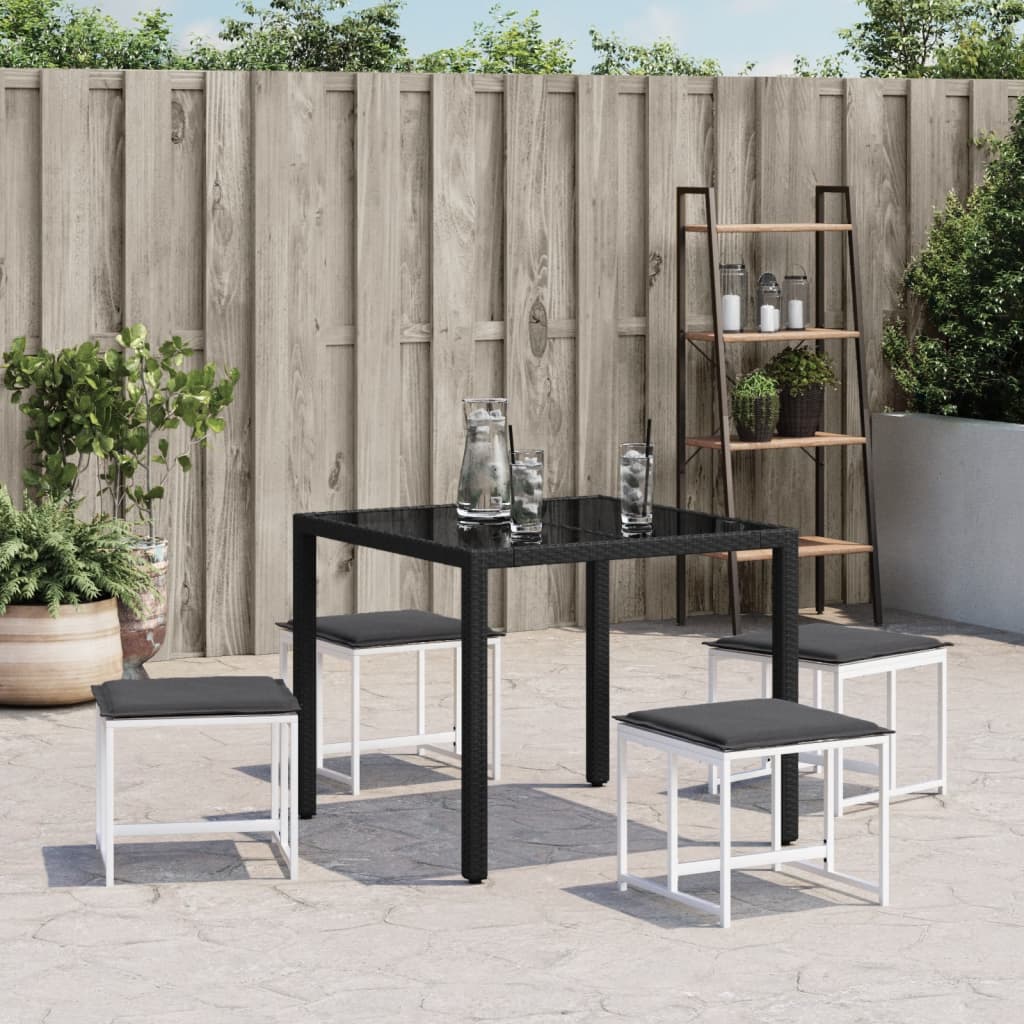 Bancos de jardim c/ almofadões 4 pcs aço e textilene branco
