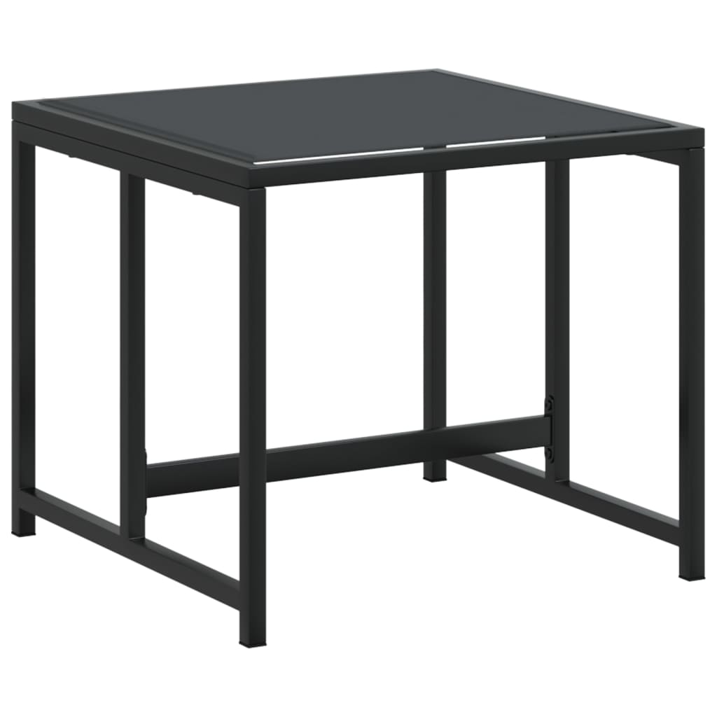Bancos de jardim 4 pcs aço e textilene preto