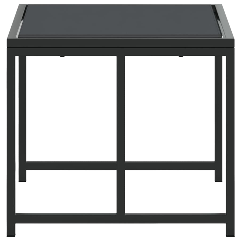 Bancos de jardim 4 pcs aço e textilene preto