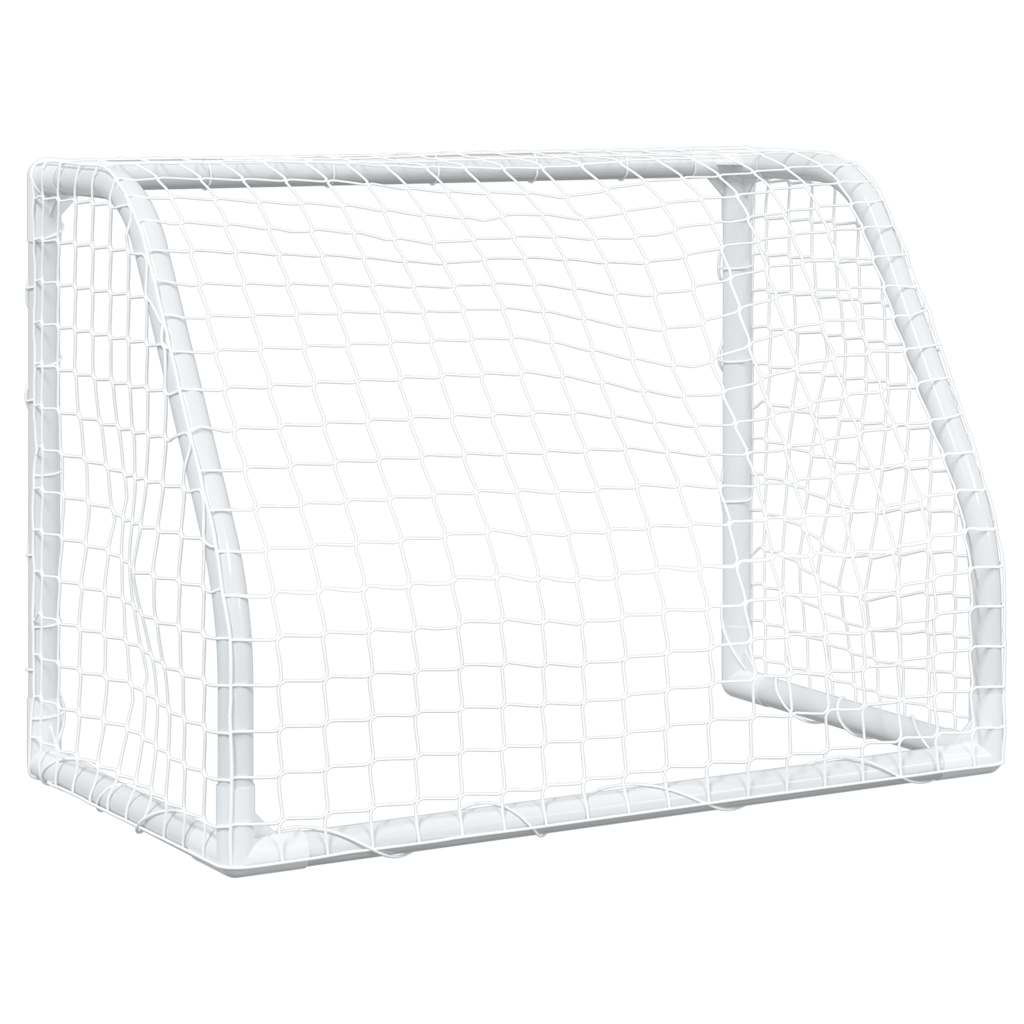 Baliza futebol infantil 2 pcs c/ bola 64x35x48 cm metal branco