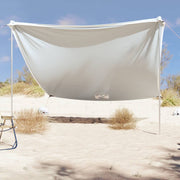 Toldo de praia com âncoras de areia 304x300 cm cinzento