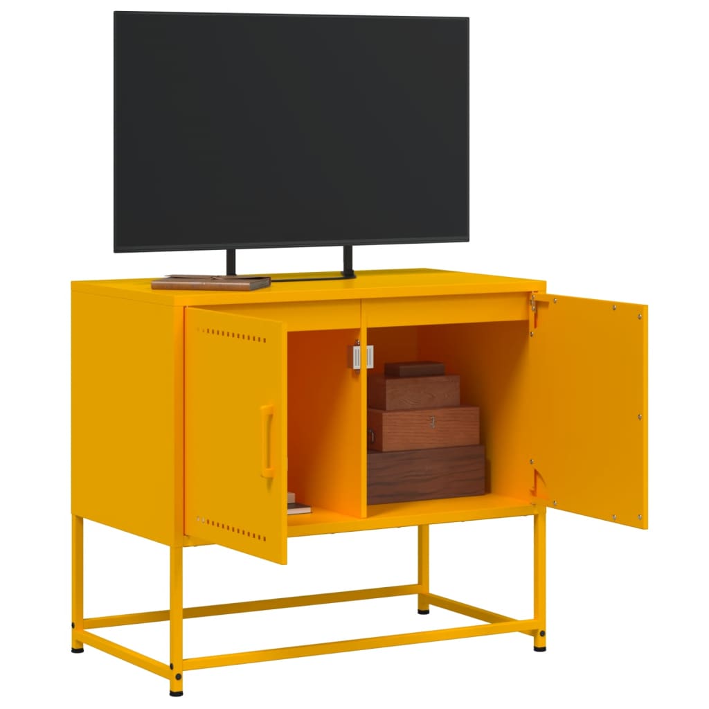 Móvel de TV 68,5x39x60,5 cm aço amarelo mostarda