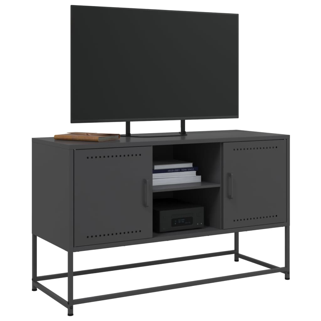 Móvel de TV 100,5x39x60,5 cm aço preto