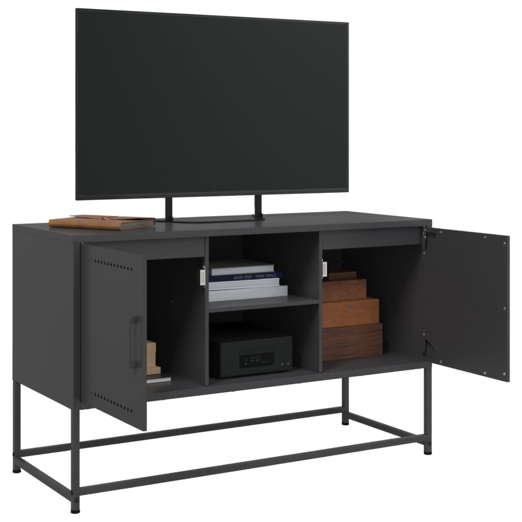 Móvel de TV 100,5x39x60,5 cm aço preto