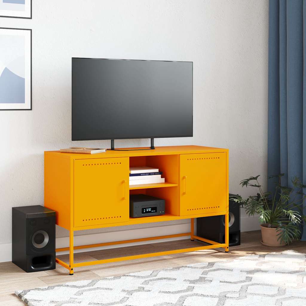 Móvel de TV 100,5x39x60,5 cm aço amarelo mostarda