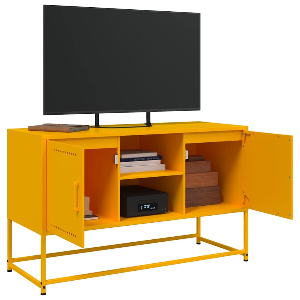 Móvel de TV 100,5x39x60,5 cm aço amarelo mostarda