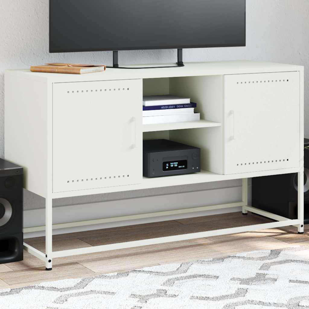 Móvel de TV 100,5x39x60,5 cm aço branco