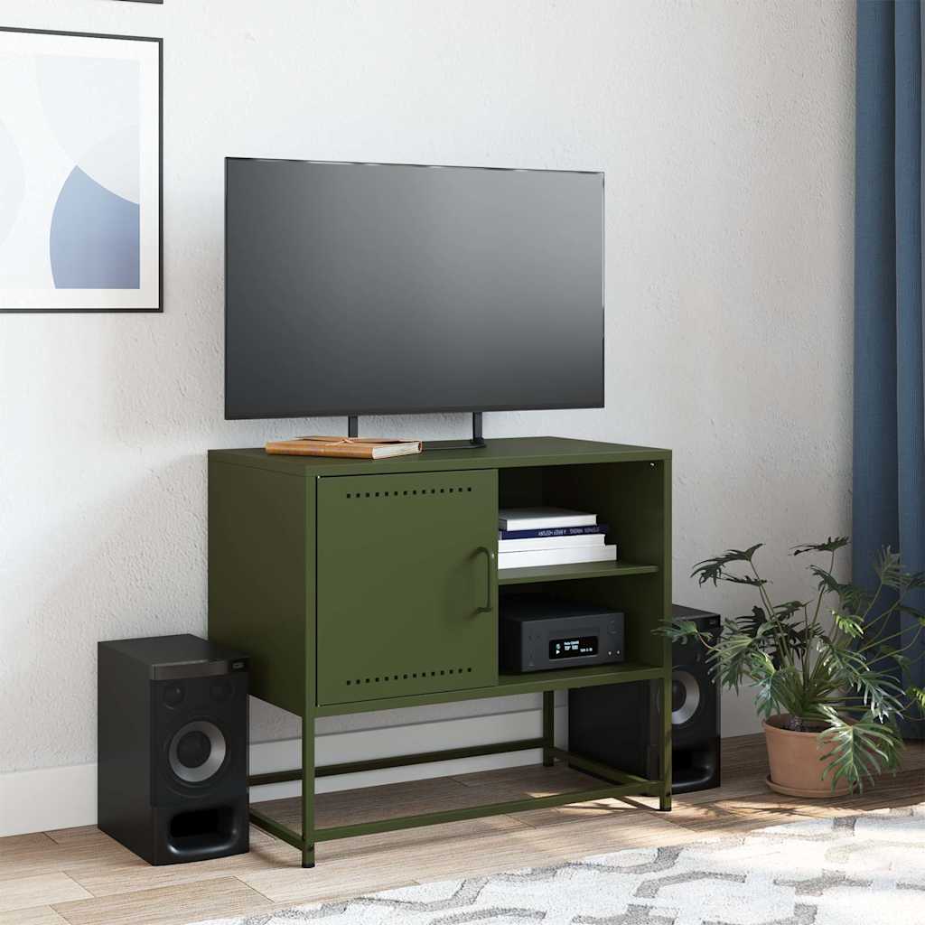 Móvel de TV 68x39x60,5 cm aço verde azeitona