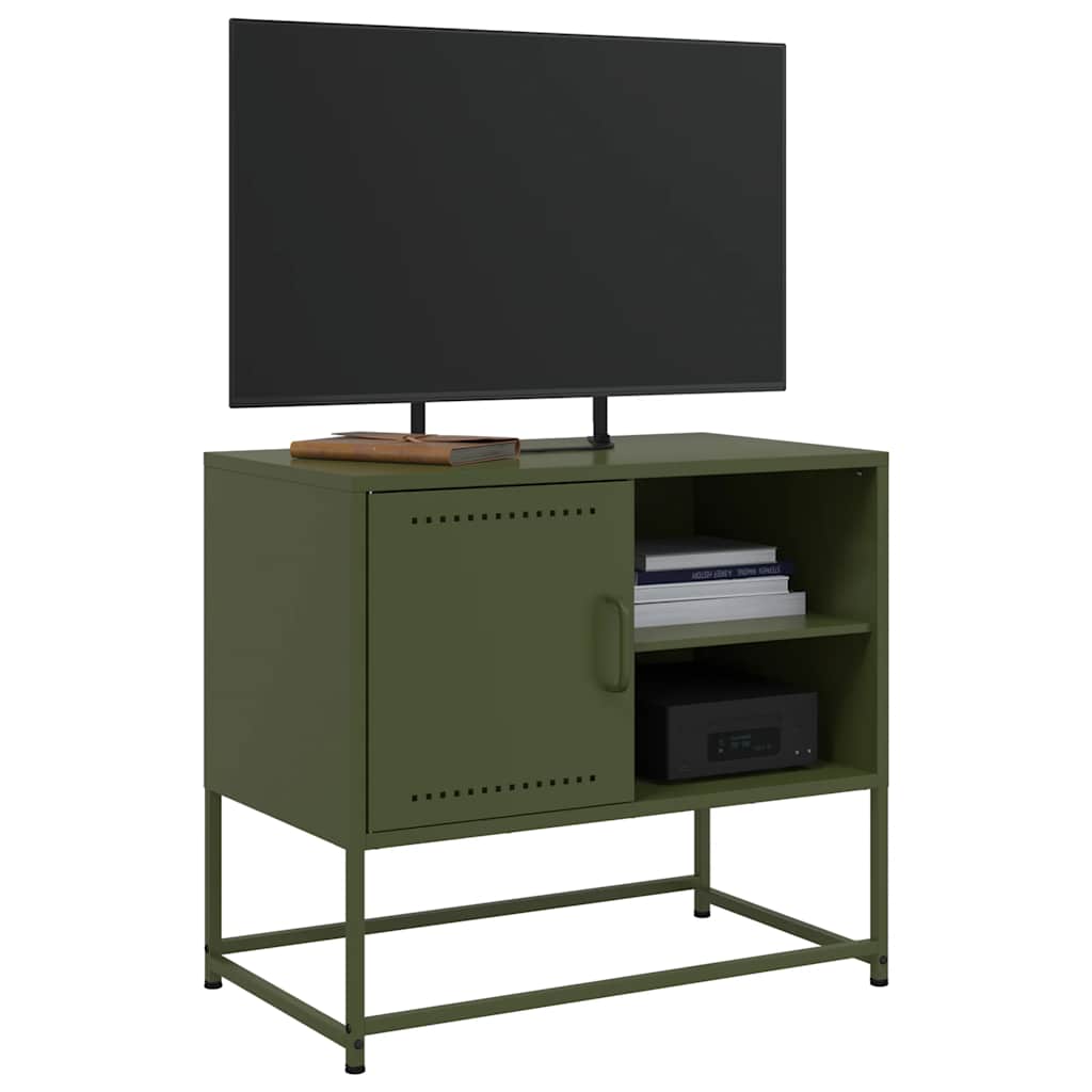 Móvel de TV 68x39x60,5 cm aço verde azeitona