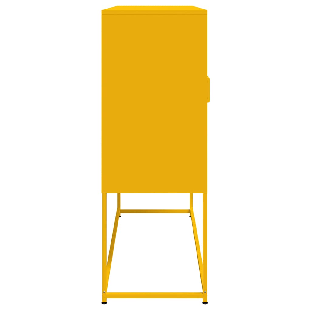 Aparador alto 100,5x39x107 cm aço amarelo mostarda