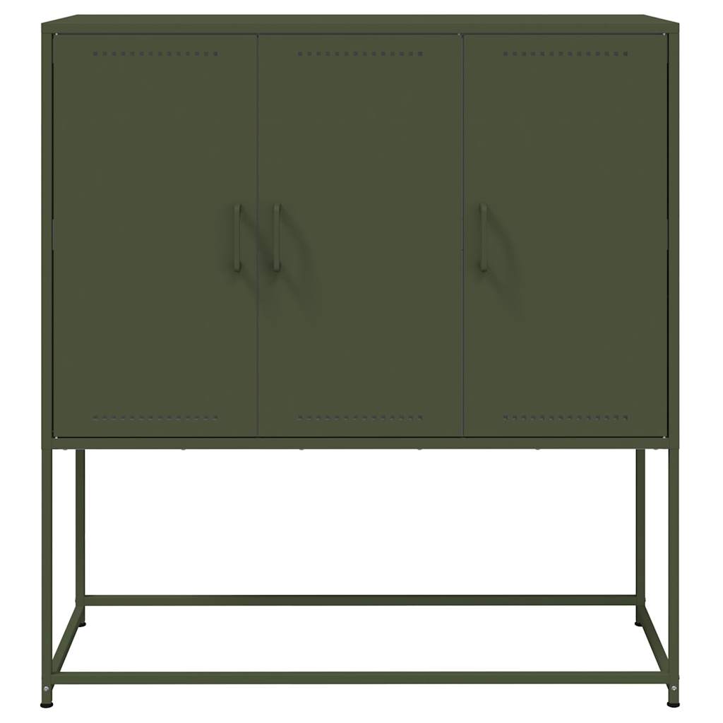 Aparador alto 100,5x39x107 cm aço verde azeitona
