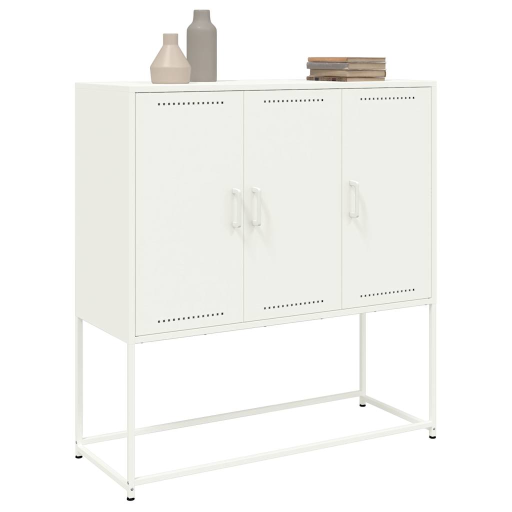 Aparador alto 100,5x39x107 cm aço branco