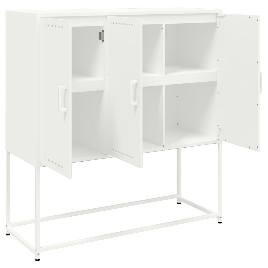 Aparador alto 100,5x39x107 cm aço branco