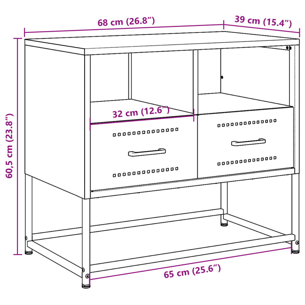 Móvel de TV 68x39x60,5 cm aço rosa