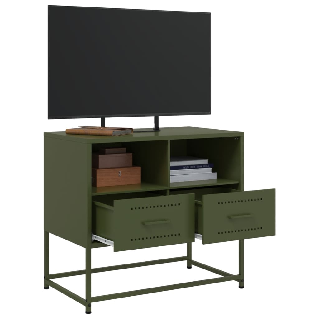 Móvel de TV 68x39x60,5 cm aço verde azeitona