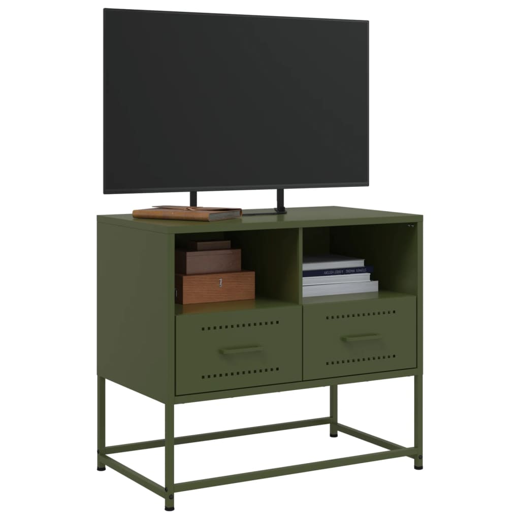 Móvel de TV 68x39x60,5 cm aço verde azeitona