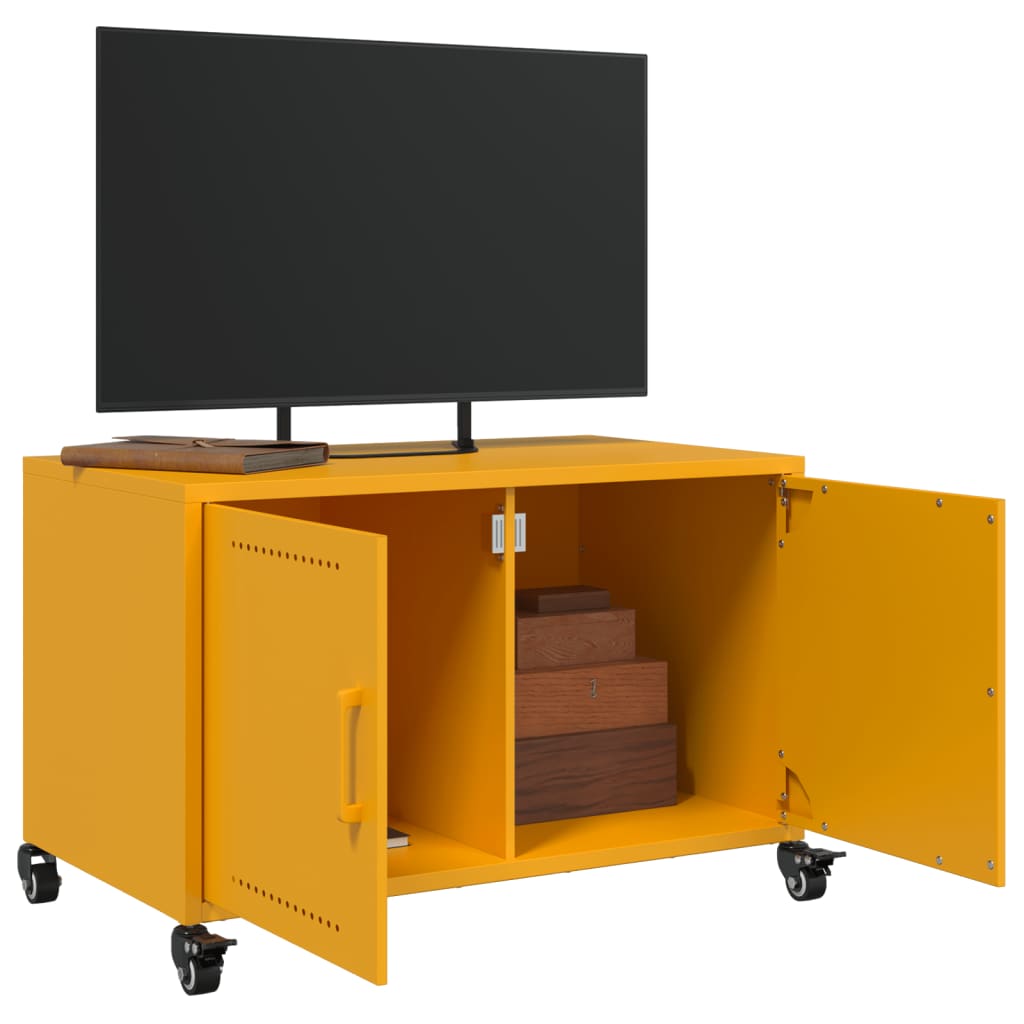 Móvel de TV 68x39x43,5 cm aço amarelo mostarda
