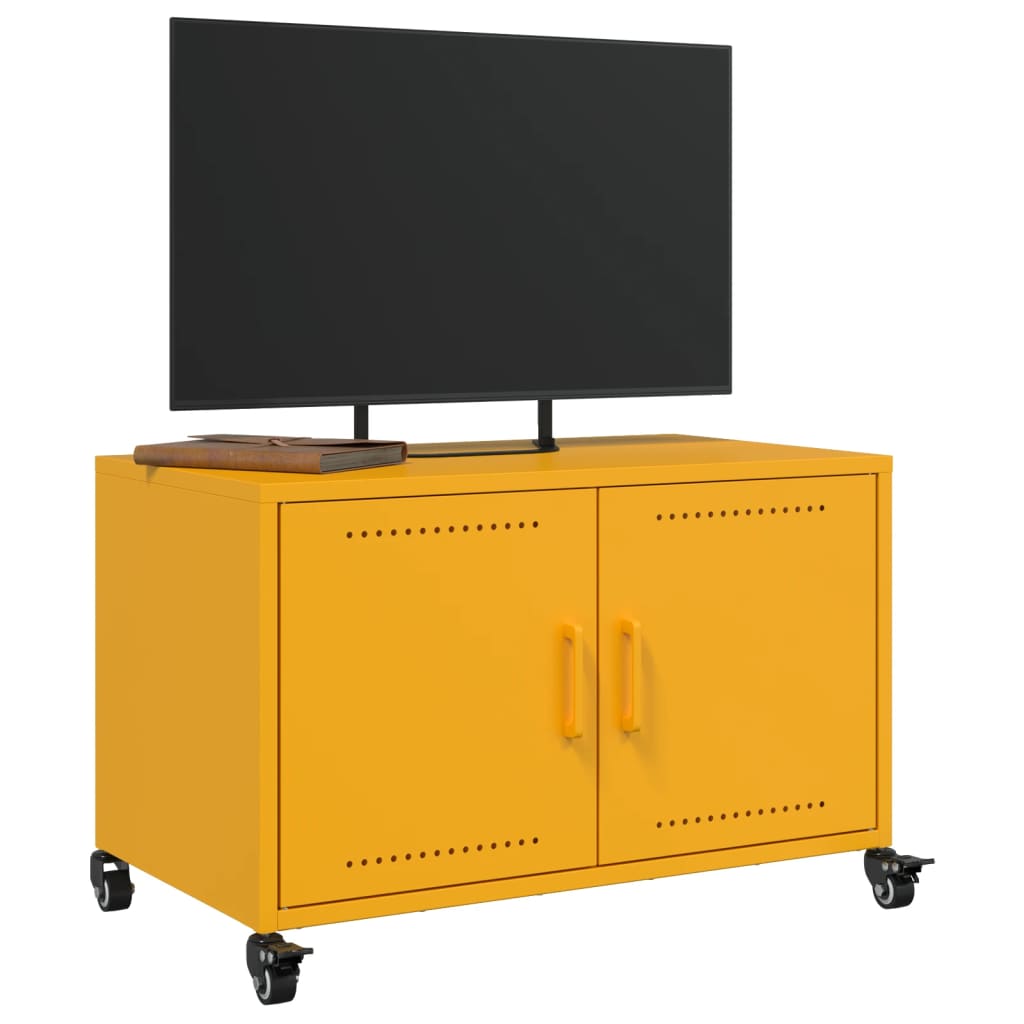 Móvel de TV 68x39x43,5 cm aço amarelo mostarda
