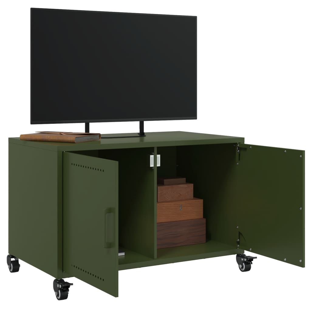 Móvel de TV 68x39x43,5 cm aço verde azeitona