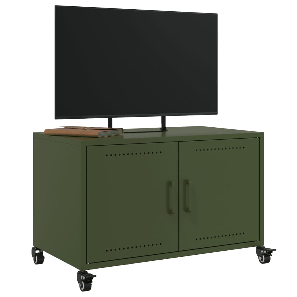 Móvel de TV 68x39x43,5 cm aço verde azeitona