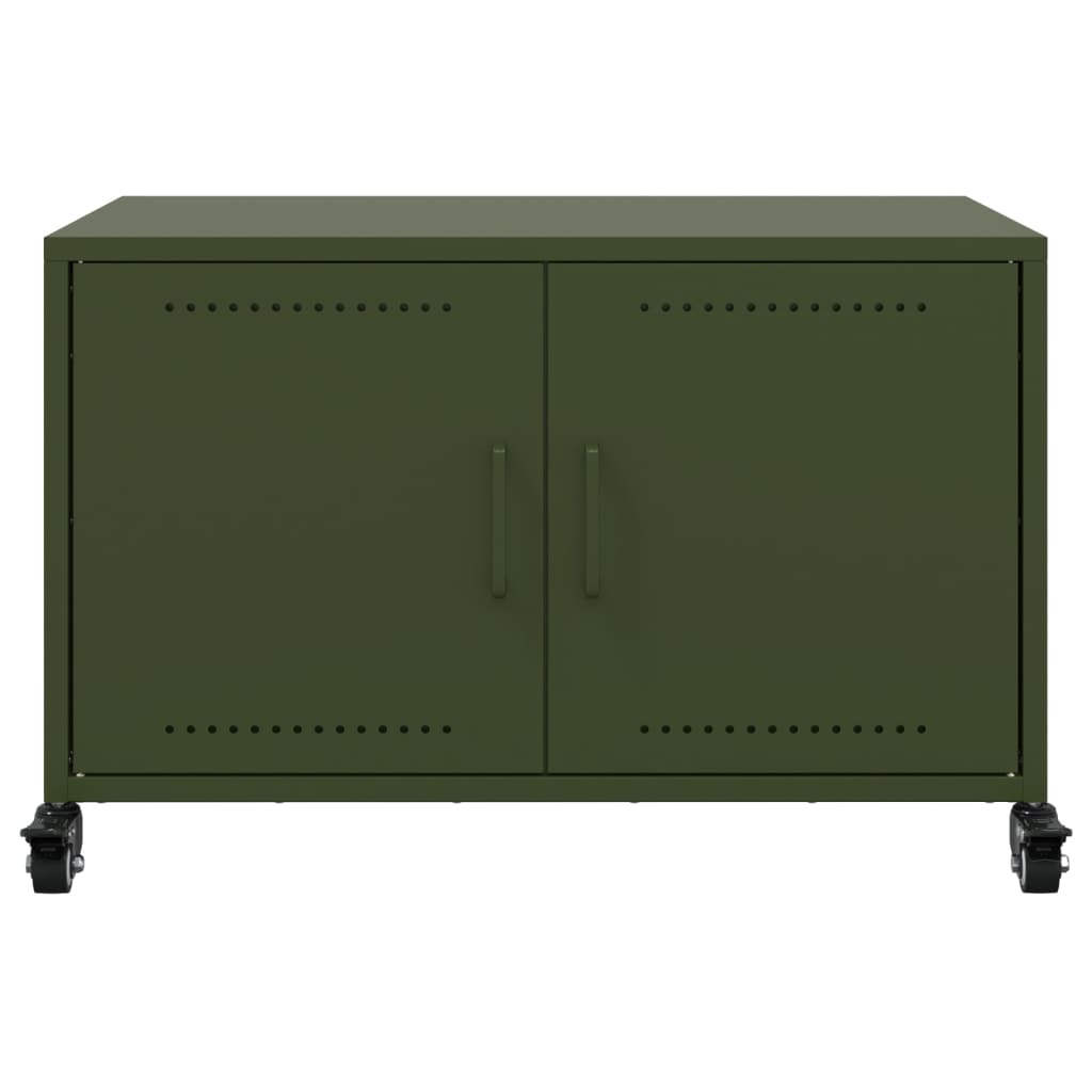 Móvel de TV 68x39x43,5 cm aço verde azeitona