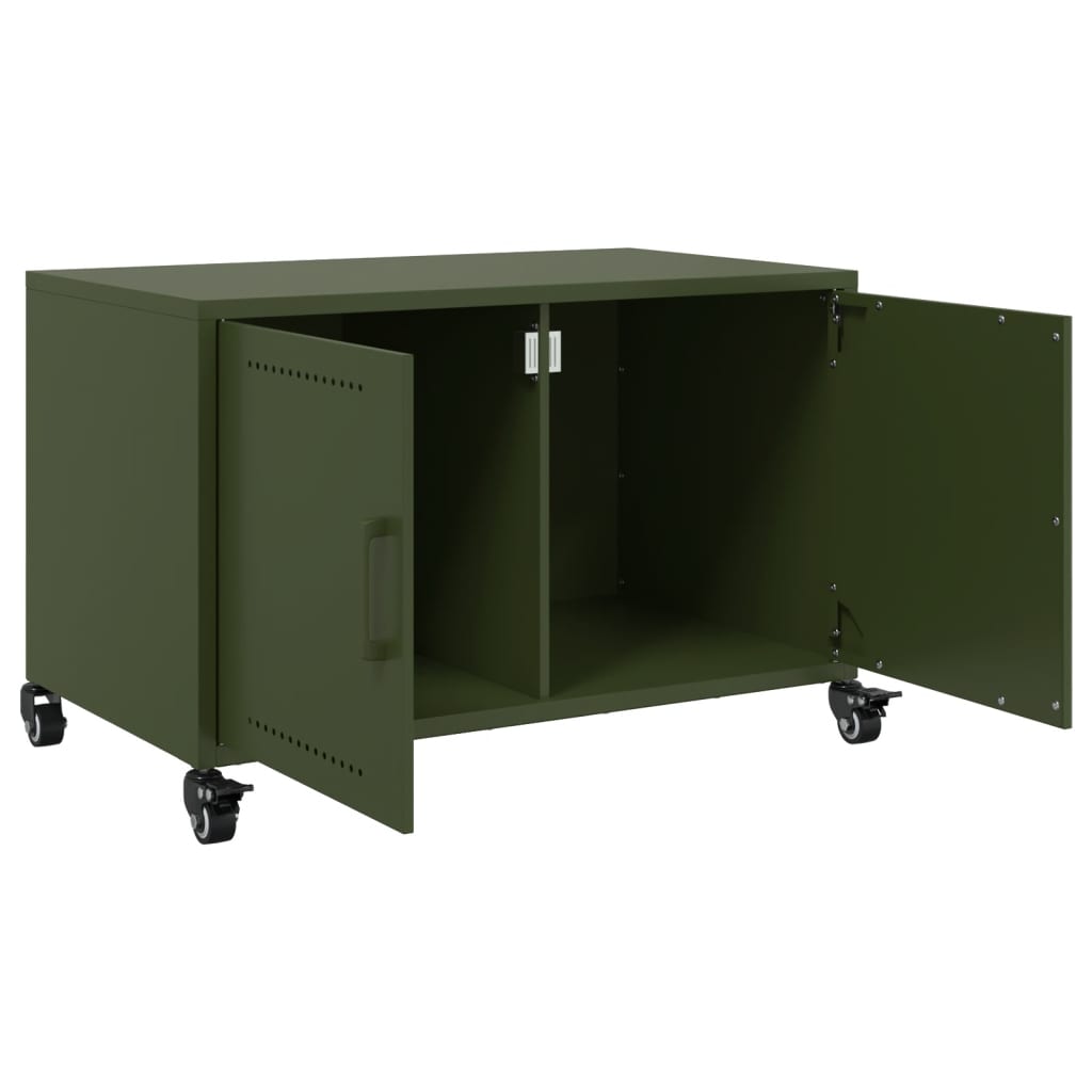 Móvel de TV 68x39x43,5 cm aço verde azeitona