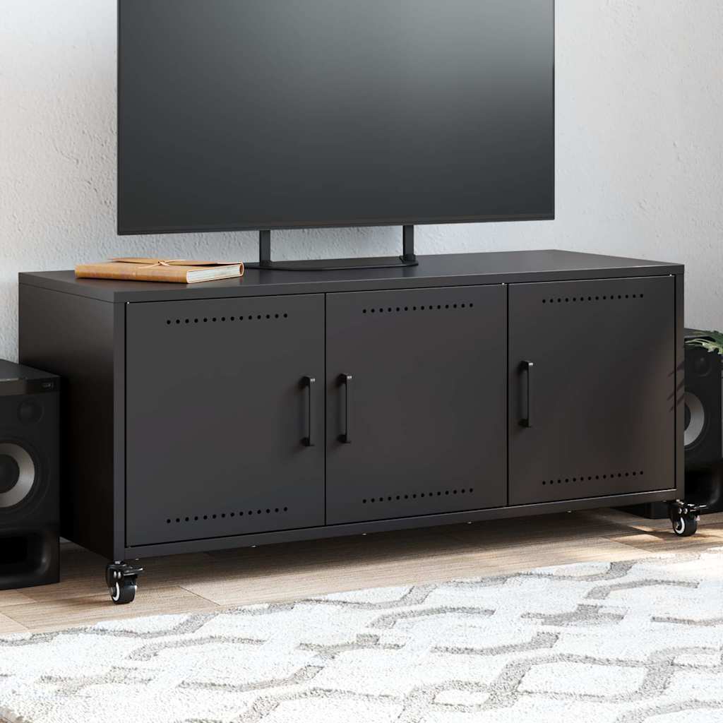 Móvel de TV 100,5x39x43,5 cm aço preto