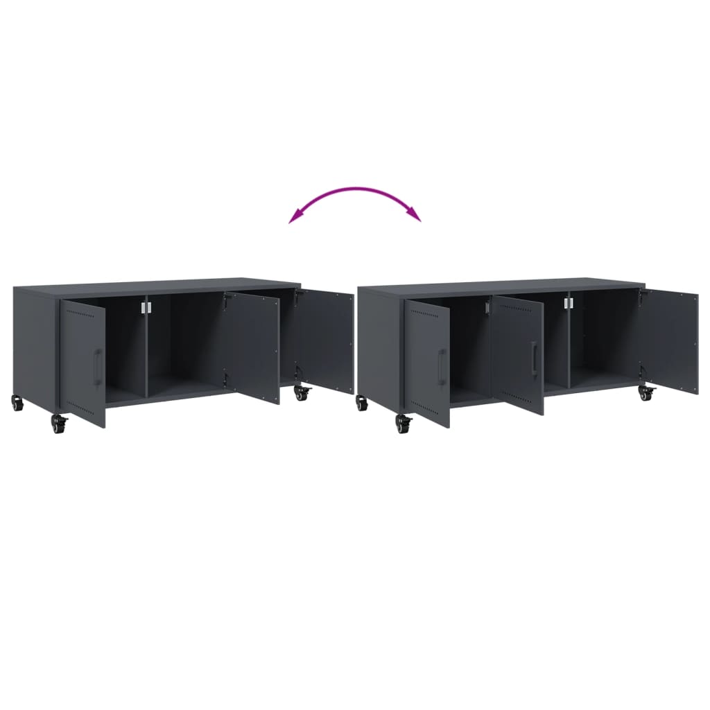 Móvel de TV 100,5x39x43,5 cm aço antracite
