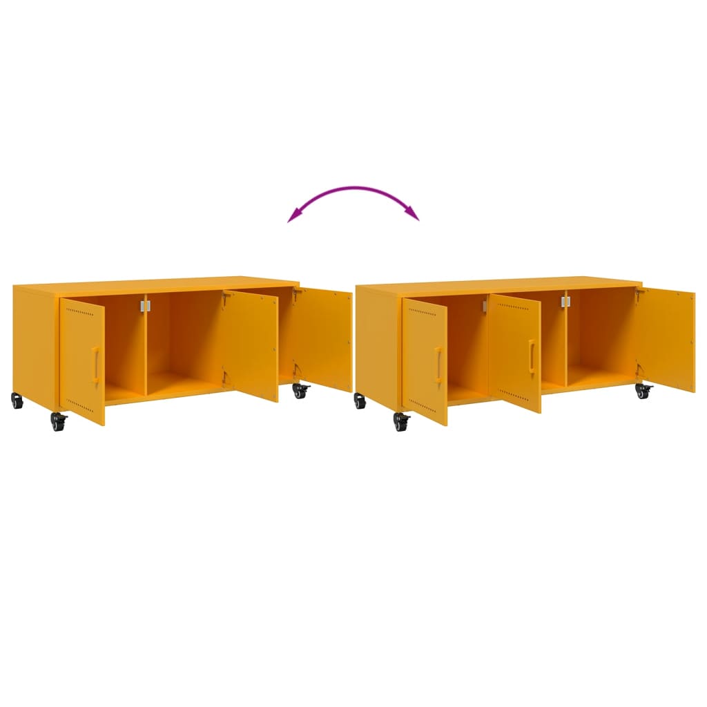 Móvel de TV 100,5x39x43,5 cm aço amarelo mostarda