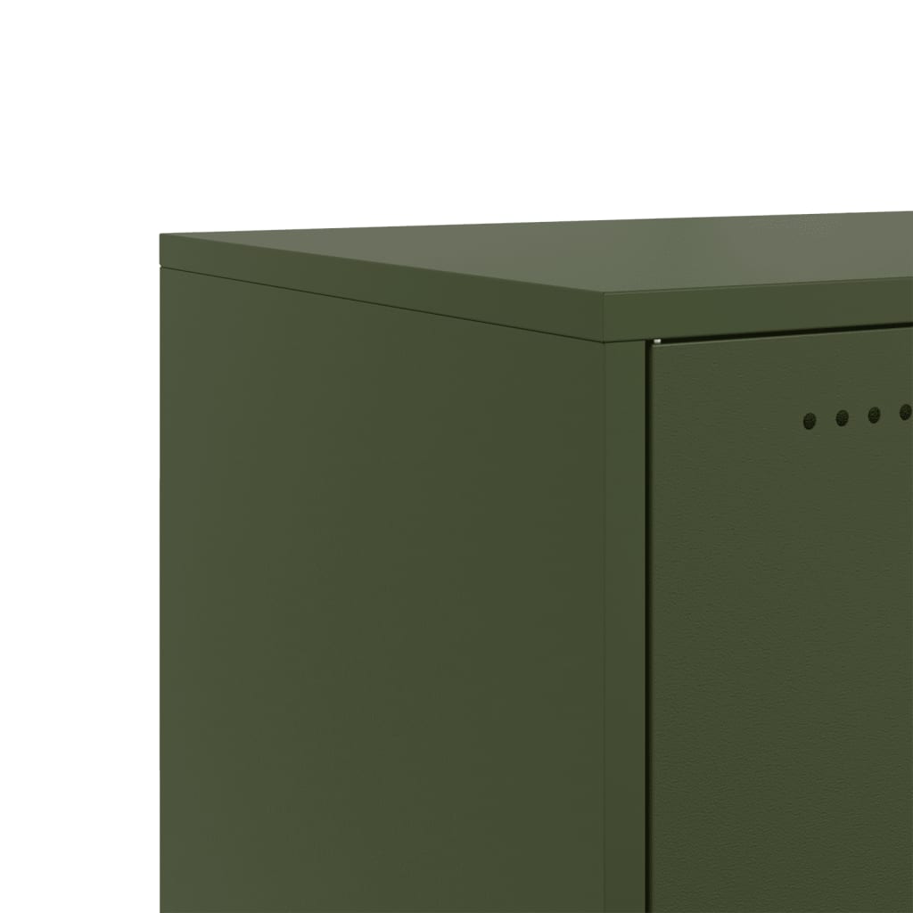 Móvel de TV 100,5x39x43,5 cm aço verde-azeitona