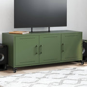 Móvel de TV 100,5x39x43,5 cm aço verde-azeitona