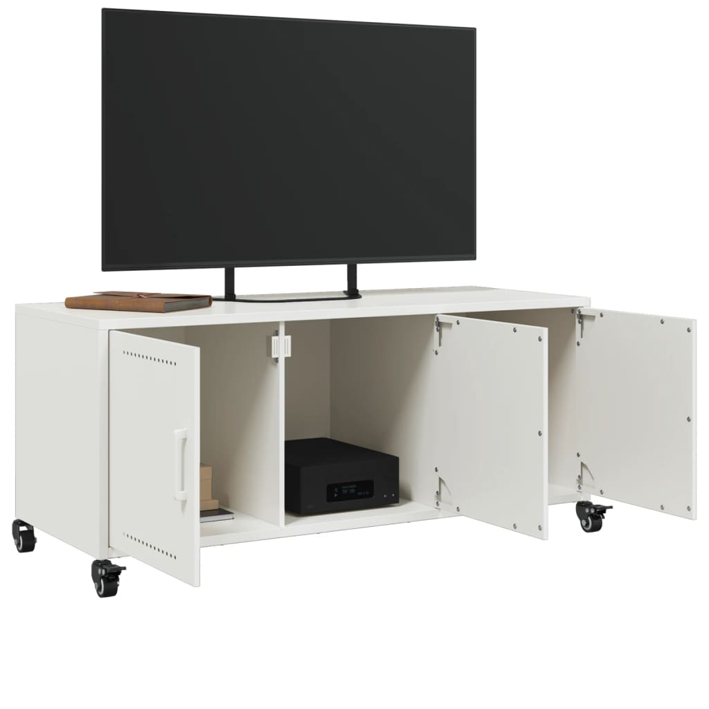 Móvel de TV 100,5x39x43,5 cm aço branco