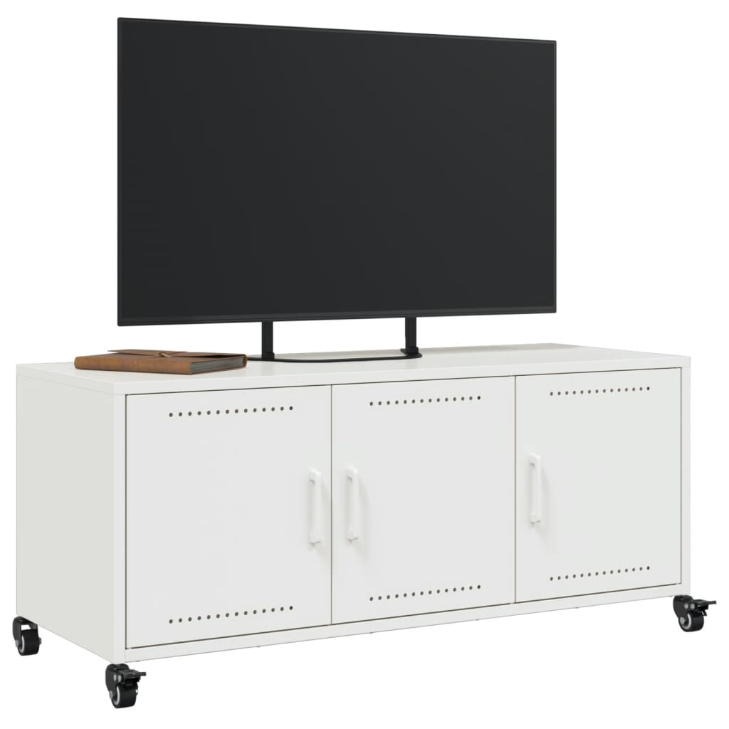 Móvel de TV 100,5x39x43,5 cm aço branco