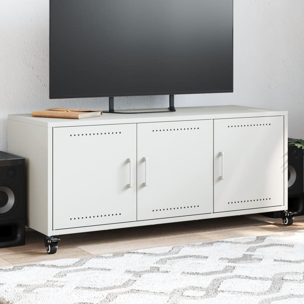 Móvel de TV 100,5x39x43,5 cm aço branco