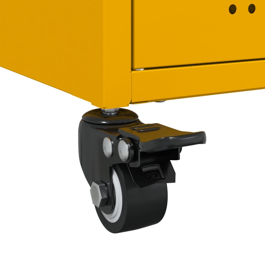 Aparador 68x39x72 cm aço amarelo mostarda