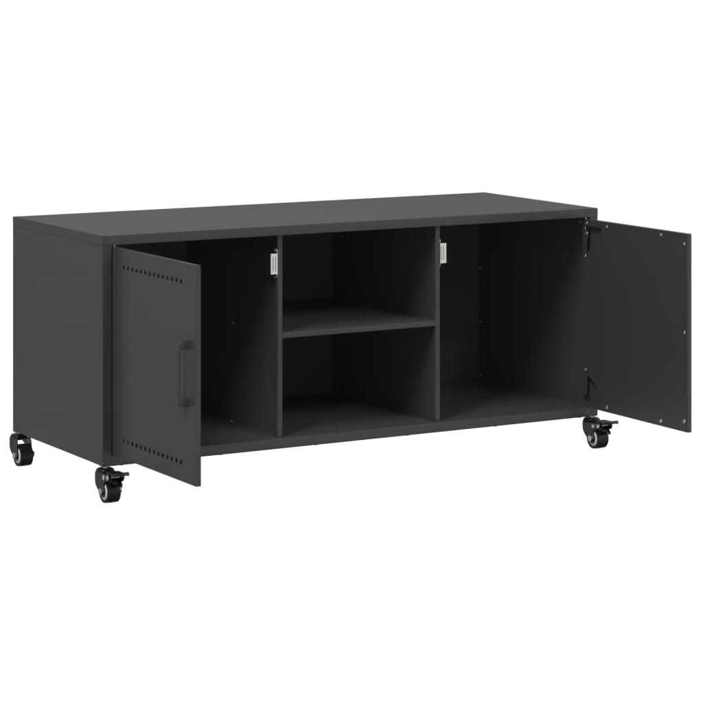 Móvel de TV 100,5x39x43,5 cm aço preto